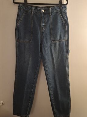 Monkey Ride Women's Dark Blue Denim Carpenter Jeans